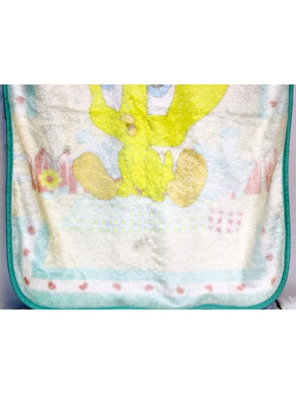 Y2K Tweety Plush Baby Blanket Looney Tunes Bird Crib Picnic Butterfly Boy Girl